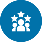 Three people with stars above them.